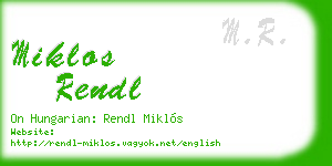 miklos rendl business card
